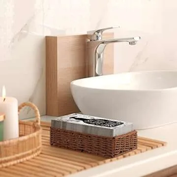 Bathroom Disposable Napkins Bathroom Guest Paper Hand Towels Bathroom Guest Paper Towels Just Wash Your Hands Please Bathroom Napkins for Powder Room Wedding Holiday (200, Black Marble)