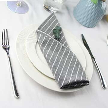 Quality Linen Cotton Dinner Napkins - Set of 12