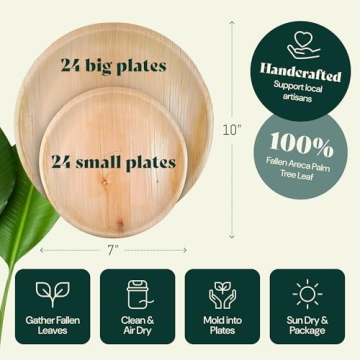 Chic Leaf Palm Leaf Plates - Eco-Friendly Dinnerware Pack