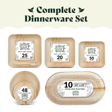 Chic Leaf Palm Leaf Plates - Eco-Friendly Dinnerware Pack