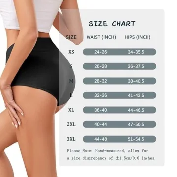 Voenxe Women's High Waisted Cotton Briefs Comfortable No Ride Up