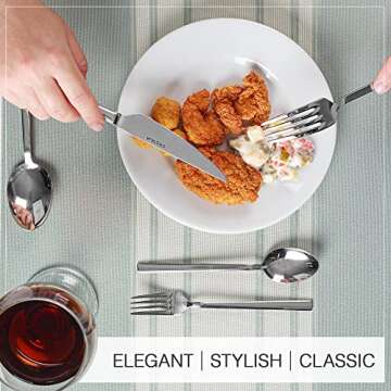 Elegant Crystalia 20-Piece Silverware Set for Timeless Dining