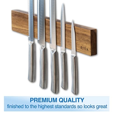 Stylish Magnetic Knife Holder for Kitchen – 16 Inch Wood Strip