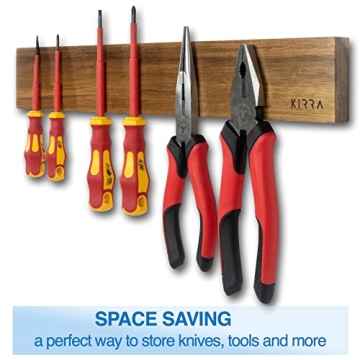 Stylish Magnetic Knife Holder for Kitchen – 16 Inch Wood Strip