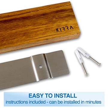 Stylish Magnetic Knife Holder for Kitchen – 16 Inch Wood Strip