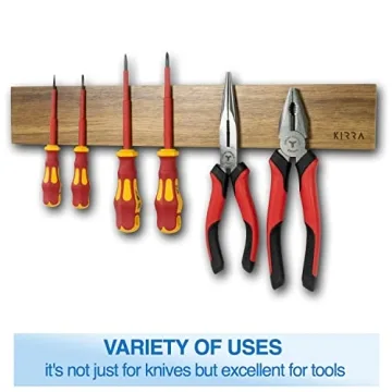 Stylish Magnetic Knife Holder for Kitchen – 16 Inch Wood Strip