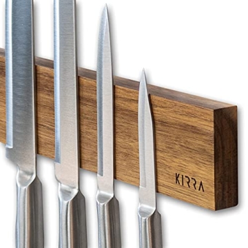 Stylish Magnetic Knife Holder for Kitchen – 16 Inch Wood Strip