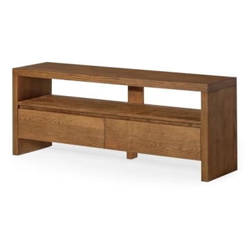 Maven Lane Ada Contemporary Wooden Living Room TV Media Unit Entertainment Center with Shelves in Ru...