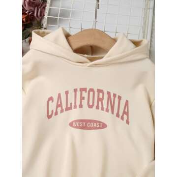 SOLY HUX Girl's Letter Print Drop Shoulder Hoodie Sweatshirt and Jogger Sweatpants 2 Piece Outfit