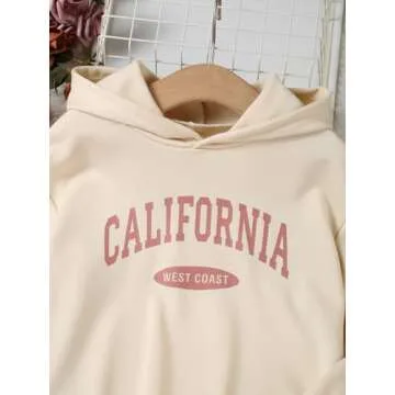 SOLY HUX Girl's Letter Print Drop Shoulder Hoodie Sweatshirt and Jogger Sweatpants 2 Piece Outfit