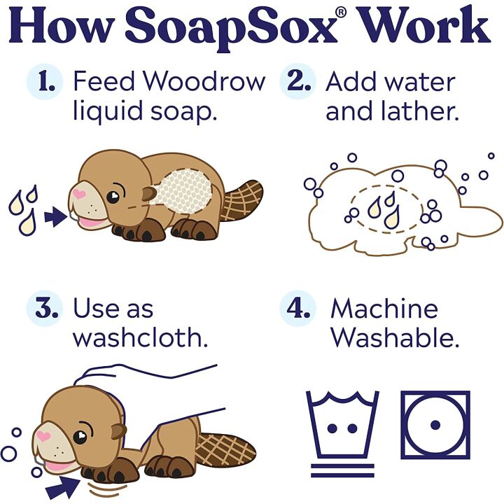SoapSox Kids Exfoliant Bath Scrub - Woodrow Beaver