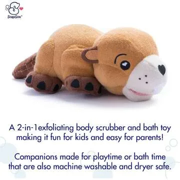 SoapSox Kids Exfoliant Bath Scrub - Woodrow Beaver