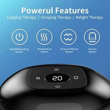 Smart Dynamic Cupping Therapy Set,Cellulite Massager 3 in 1 Vacuum Therapy Machine Cellulite Remover,Gua Sha Massage Tool with12 Level Temperature and Suction manual-back-massagers