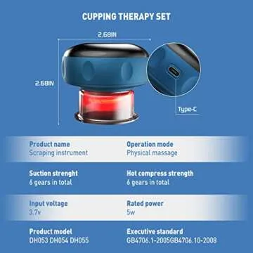Smart Dynamic Cupping Therapy Set,Cellulite Massager 3 in 1 Vacuum Therapy Machine Cellulite Remover,Gua Sha Massage Tool with12 Level Temperature and Suction manual-back-massagers