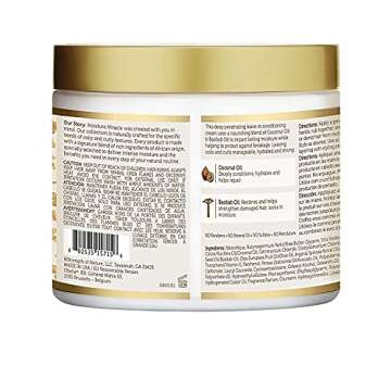 African Pride Moisture Miracle Coconut Oil & Baobab Oil Leave-In Cream - Provides Intense Moisture &...