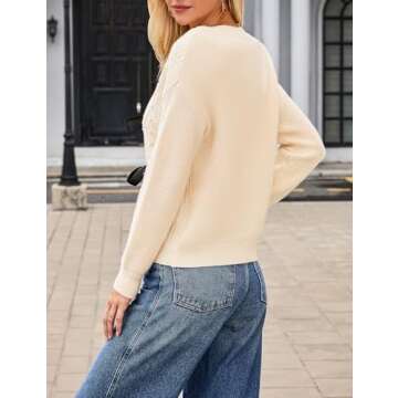 BMJL Womens Cardigan Sweater Cropped Tie Front Bow Sweaters Cable Knit Long Sleeve Trendy Clothes 20...