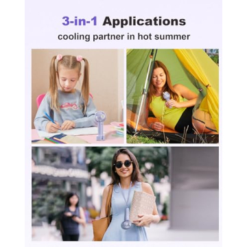 Coohea Mini Portable Fan Rechargeable Battery with 3 Speeds