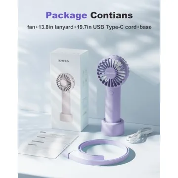 Coohea Mini Portable Fan Rechargeable Battery with 3 Speeds