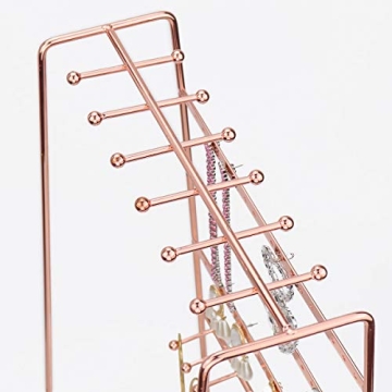 MORIGEM Rose Gold Jewelry Organizer for Necklaces and Earrings