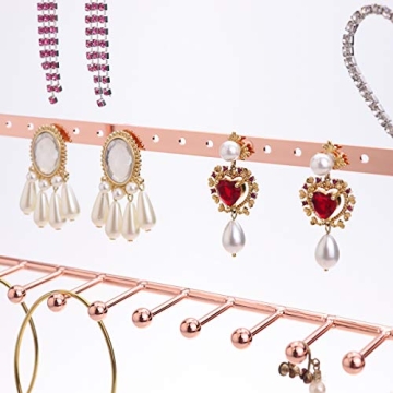 MORIGEM Rose Gold Jewelry Organizer for Necklaces and Earrings