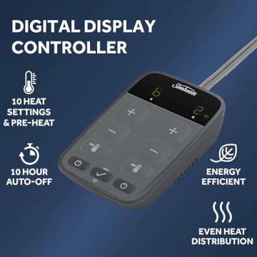 Sunbeam Electric Wi-Fi Connected Loftec Electric Heated Blanket, 10 Heat Settings, 10-Hour Auto Off, Fast Heating, Smart Heating Blanket, Voice & Wired Controller, Night Fog Grey, Queen, 90" x 84"