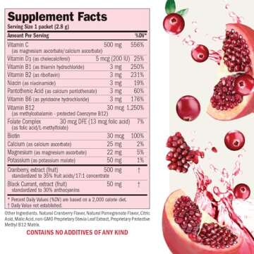 ANDREW LESSMAN Efficient C + Cranberry Benefits 180 Packets - Immune, Energy, Stress and Urinary Tra...