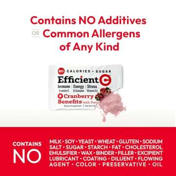 ANDREW LESSMAN Efficient C + Cranberry Benefits 180 Packets - Immune, Energy, Stress and Urinary Tract Support. Reinvention of The Vitamin C Drink. No Calories. No Sugar. No Carbs. Easy to Mix.