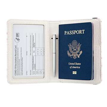 Pink Passport Holder,Cute Passport Cover,Travel Wallet with Credit Card Slots Rfid passport Wallet Waterproof Documents Organizer Women Men (The Traveler)