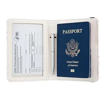 Pink Passport Holder,Cute Passport Cover,Travel Wallet with Credit Card Slots Rfid passport Wallet Waterproof Documents Organizer Women Men (The Traveler)