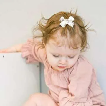 Niceye Baby Hair Clips - 24 Quality Cotton Bows for Girls