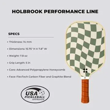 Holbrook Pickleball Paddles - Centre Court Design | Performance Series | Carbon Fiber Pickleball Pad...