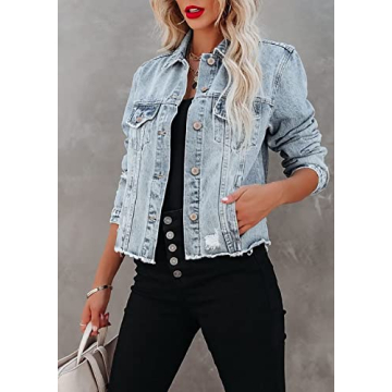 Stylish ZOLUCKY Women's Cropped Denim Jacket
