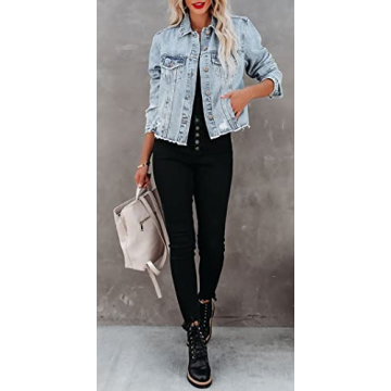 Stylish ZOLUCKY Women's Cropped Denim Jacket