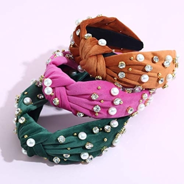 Luxury Pearly Crystal Knotted Headband for Stylish Women