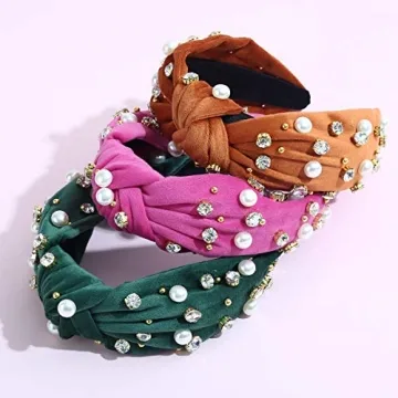 Luxury Pearly Crystal Knotted Headband for Stylish Women