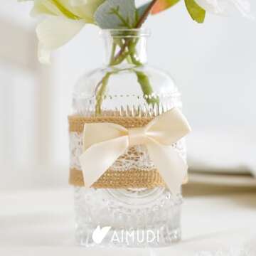 AIMUDI Ivory Satin Ribbon Bows 2" Self Adhesive Satin Bows for Gift Wrapping Premade Satin Bows with Double-Sided Tape for Making Crafts Baby Shower Birthday Party Wedding Decorations, 50 PCs