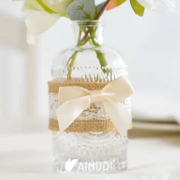 AIMUDI Ivory Satin Ribbon Bows 2" Self Adhesive Satin Bows for Gift Wrapping Premade Satin Bows with Double-Sided Tape for Making Crafts Baby Shower Birthday Party Wedding Decorations, 50 PCs