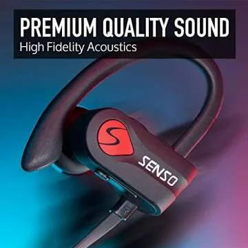 Senso Bluetooth Headphones, Best Wireless Sports Earphones w/Mic IPX7 Waterproof HD Stereo Sweatproo...