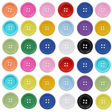 Chenkou Craft Mix Color Plastic Resin Circle Big Button 4 Holes DIY Craft Sewing 30mm 40pcs