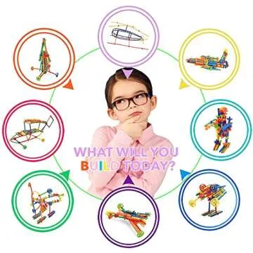Haninsuze Straw STEM Building Toys 480 pcs Interlocking Plastic Educational Toys Engineering Building Blocks -Fun- Educational- Safe for Kids- Develops Motor Skills-Construction Blocks