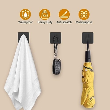 Honmein Adhesive Wall Hooks - Heavy Duty & Waterproof for Any Surface