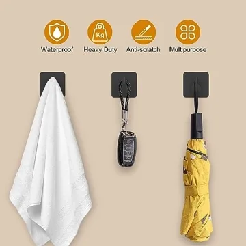 Honmein Adhesive Wall Hooks - Heavy Duty & Waterproof for Any Surface