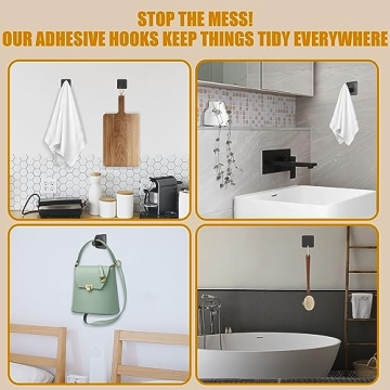 Honmein Adhesive Wall Hooks - Heavy Duty & Waterproof for Any Surface