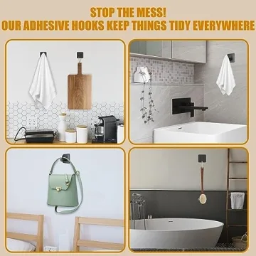 Honmein Adhesive Wall Hooks - Heavy Duty & Waterproof for Any Surface