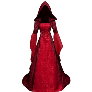 BITSEACOCO Deluxe Witch Dress Costume for Women, Vintage Embroidered Renaissance Victorian Gothic Ho...