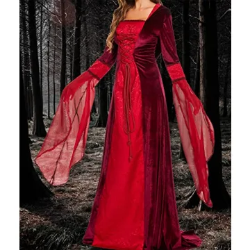 BITSEACOCO Deluxe Witch Dress for Women, Gothic Costume