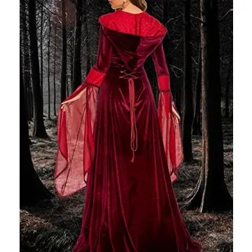 BITSEACOCO Deluxe Witch Dress for Women, Gothic Costume