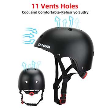 CELOID Kids Bike Helmet,Toddler Skateboard Helmets for Ages 2-3-5-8-14 Years Boys Girls，Adjustable Multi-Sport Bicycle Skateboarding Football Roller Skating Scooter Rollerblade Balance Bike Helmet