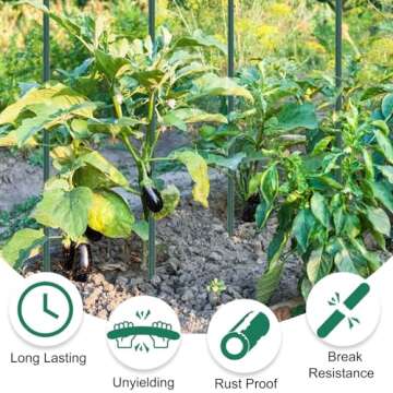 TINGYUAN Garden Stakes 2ft Durable Plant Support Pack of 25