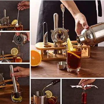 Stylish 12-Piece Bartender Tool Kit for Cocktail Lovers